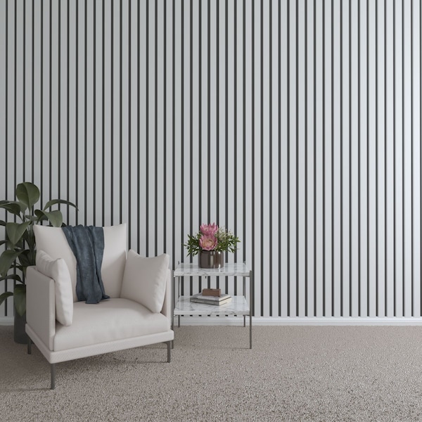 Ekena Millwork 48H x 3/4T Adjustable PVC Slat Wall Panel Kit w/ 2W Slats, Unfinished contains 22 Slats SWP66X48X0750UN - main